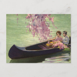 Liebe und Romantik im Vintage-Stil, romantische Ka Postkarte