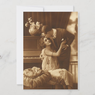 Liebe und Romantik im Vintage-Stil Romantische Mus Einladung