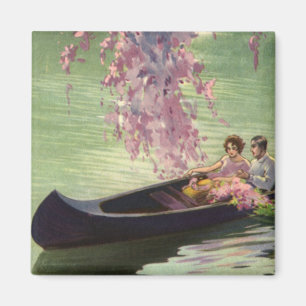 Liebe und Romantik im Vintage-Stil, Romantischer K Magnet