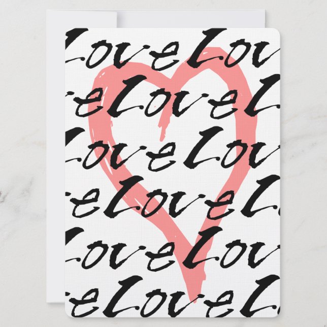 Liebe-und rosa Herz-hübsche Hochzeits-Einladung Einladung (Vorderseite)