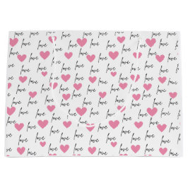 Liebe und rosa Herzen Große Geschenktüte
