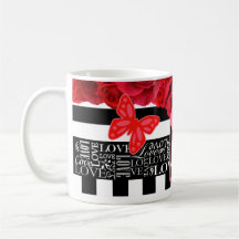 Liebe und Rose Blackboard Stil Valentine Tasse
