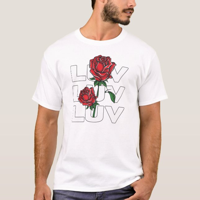 Liebe und Rose T-Shirt (Vorderseite)