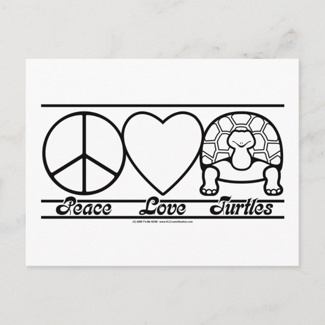 Liebe und Schildkröten Postkarte (Vorderseite)