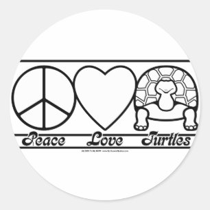 Liebe und Schildkröten Runder Aufkleber