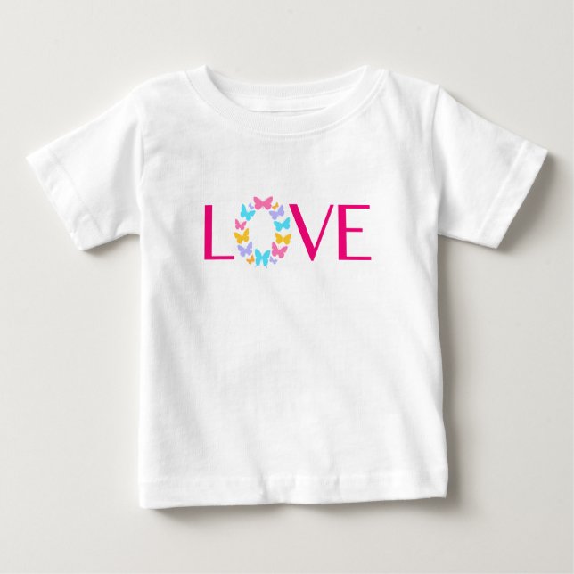 Liebe und Schmetterlinge Baby T - Shirt (Vorderseite)