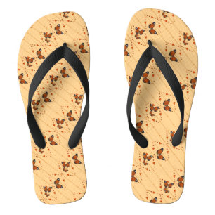 Liebe und Schmetterlinge in Orange Flip Flops