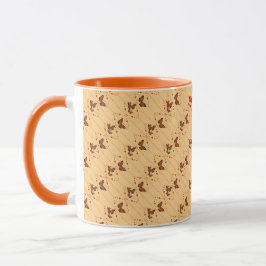 Liebe und Schmetterlinge in Orange Tasse