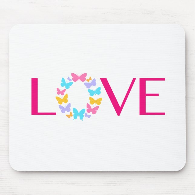 Liebe und Schmetterlinge Maus Pad Mousepad (Vorne)
