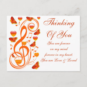 Liebe und Schmetterlinge, Musiknoten_ Postkarte