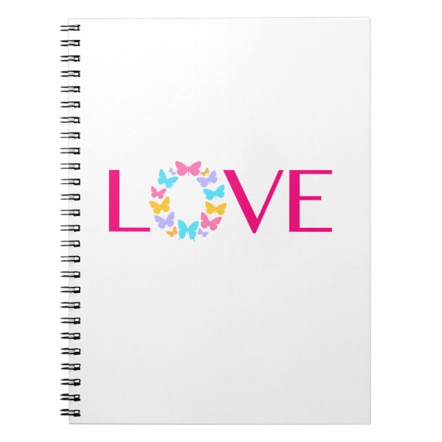 Liebe und Schmetterlinge-Notebook Notizblock (Vorderseite)