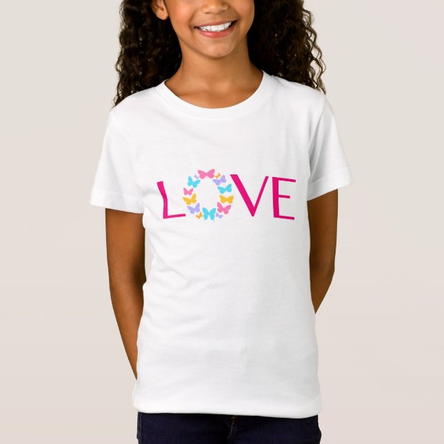 Liebe und Schmetterlinge T - Shirt (Vorderseite)