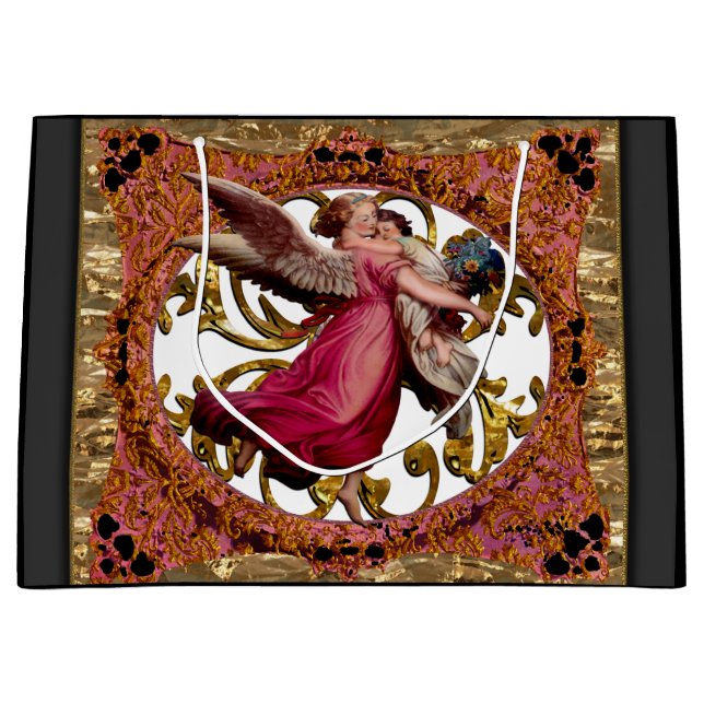 Liebe und Schutz in den Armen eines Engels Große Geschenktüte (Vorderseite)