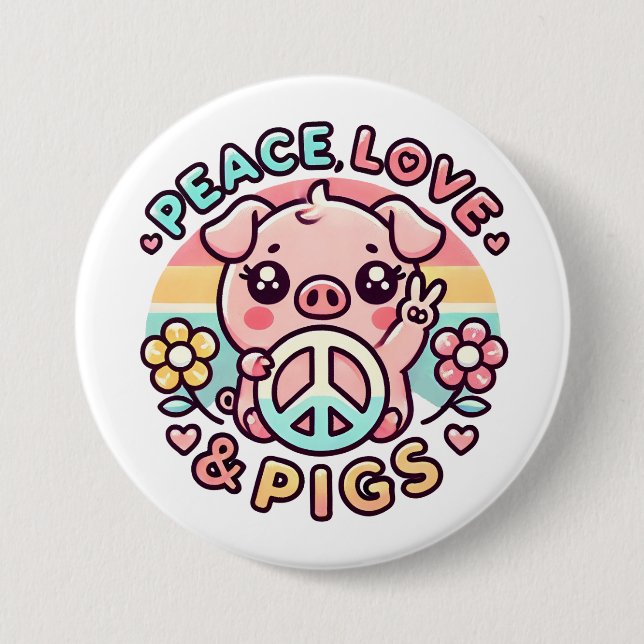 Liebe und Schweine Button (Vorderseite)