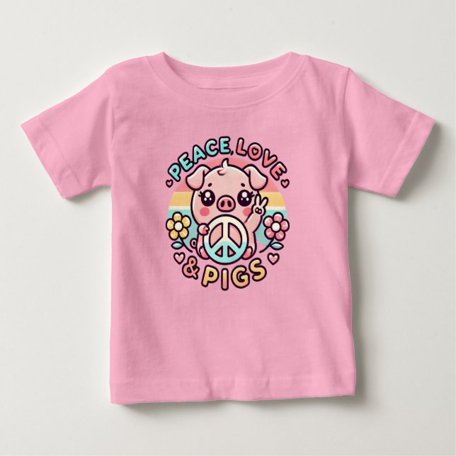 Liebe und Schweine Kleinkind Shirt (Vorderseite)