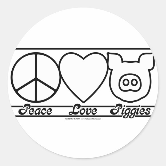 Liebe und Schweine Runder Aufkleber (Vorderseite)