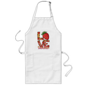 Liebe und Sommer   Rosa und Braun   Fresh Strawber Lange Schürze