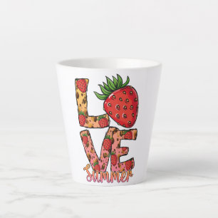 Liebe und Sommer   Rosa und Braun   Fresh Strawber Milchtasse