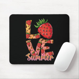Liebe und Sommer   Rosa und Braun   Fresh Strawber Mousepad