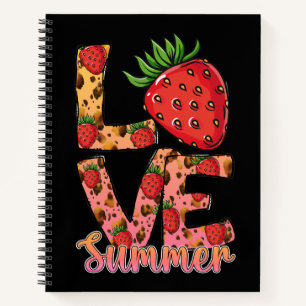 Liebe und Sommer Rosa und Braun Fresh Strawber Notizbuch