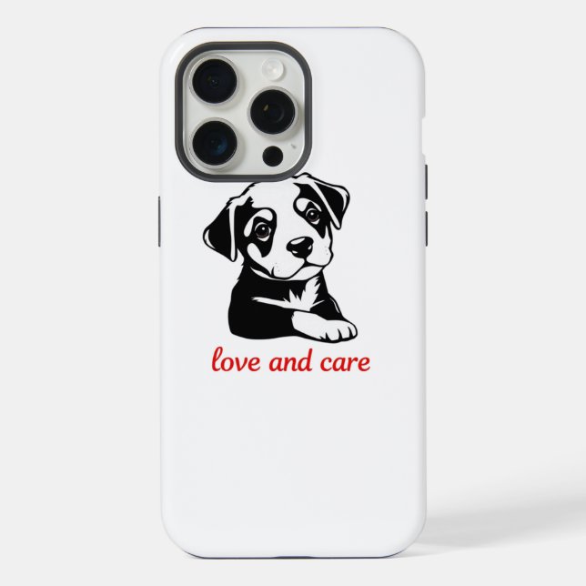 Liebe und Sorgfalt Welpe  iPhone Hülle (Rückseite)