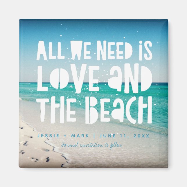 Liebe und Strand Ziel Save the Date Magnet (Vorne)