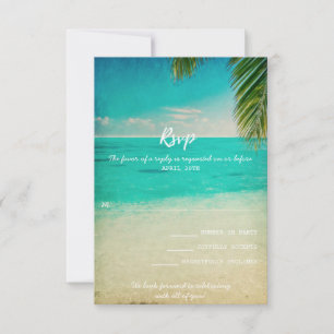 Liebe und Strandhochzeit-Antwortkarte RSVP Karte