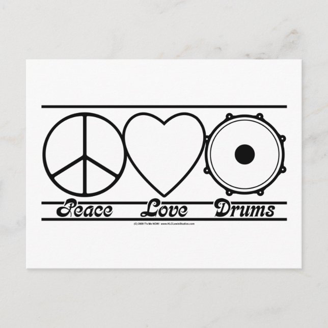 Liebe und Trommeln Postkarte (Vorderseite)