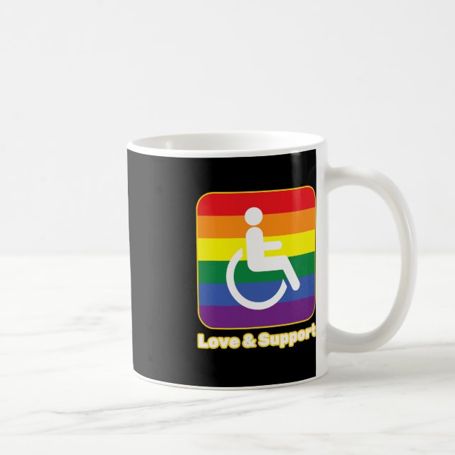 Liebe und Unterstützung von Regenbogenmenschen mit Kaffeetasse (Rechts)