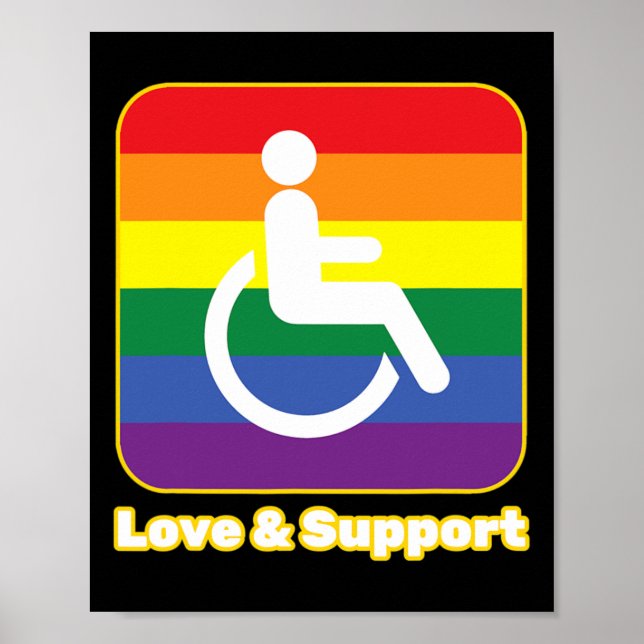 Liebe und Unterstützung von Regenbogenmenschen mit Poster (Vorne)