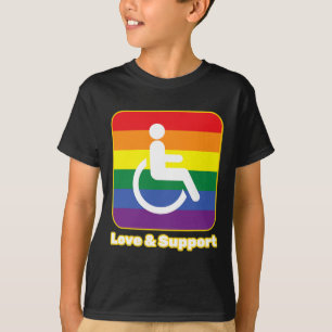 Liebe und Unterstützung von Regenbogenmenschen mit T-Shirt