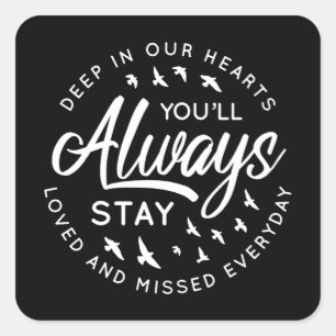 Liebe und verpasste Gedenkstätte Quadratischer Aufkleber