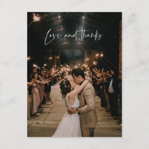 Liebe und vielen Dank an das moderne Foto Wedding  Postkarte