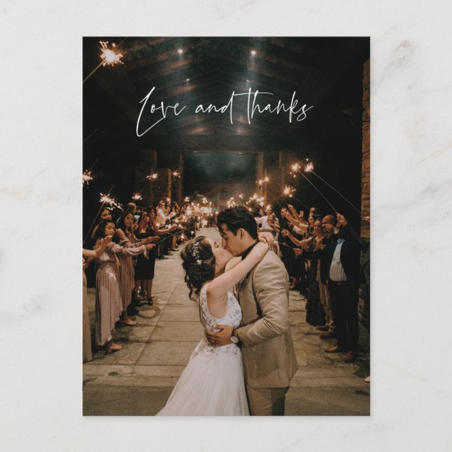 Liebe und vielen Dank an das moderne Foto Wedding  Postkarte (Vorderseite)