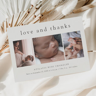 Liebe und vielen Dank an Foto Collage New Baby Vie Postkarte