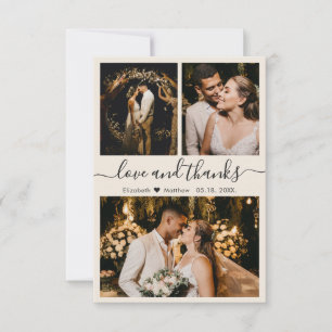 Liebe und vielen Dank an Ivory Wedding Foto Vielen Dankeskarte