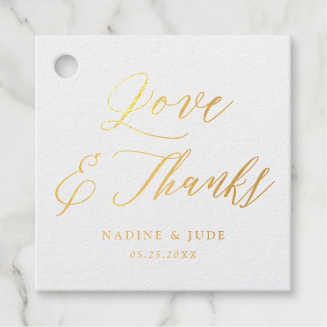 Liebe und vielen Dank an Paare danke Ihnen Hochzei Geschenkanhänger (Vorderseite)