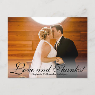Liebe und vielen Dank an Sheer Wedding Foto Vielen Postkarte