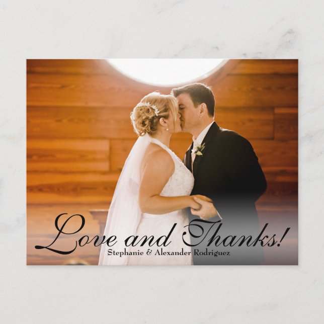 Liebe und vielen Dank an Sheer Wedding Foto Vielen Postkarte (Vorderseite)