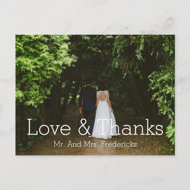 Liebe und vielen Dank an Simple Wedding Foto Viele Postkarte (Vorderseite)