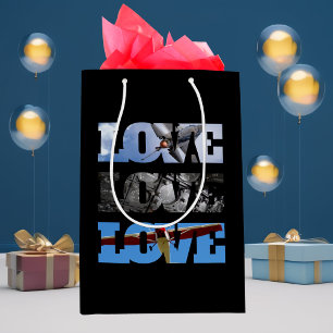 LIEBE und Vintage Flugzeuge, Minimalistisch, Gebur Mittlere Geschenktüte