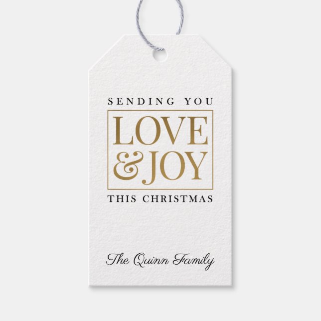 Liebe und Weihnachtsgeschenke Geschenkanhänger (Vorderseite)