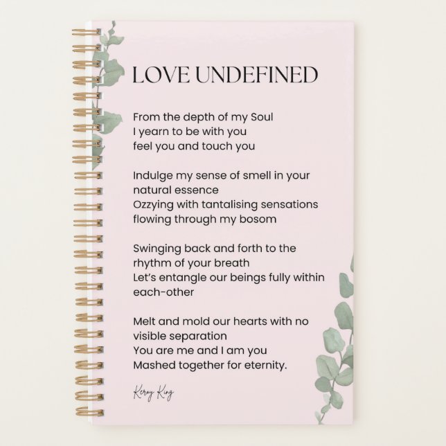 Liebe Undefinierte Gedichte Planer (Vorderseite)