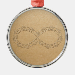 Liebe unendlich drucken ornament aus metall