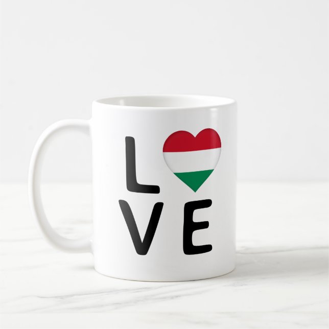 Liebe - Ungarische Flagge Kaffeetasse (Links)
