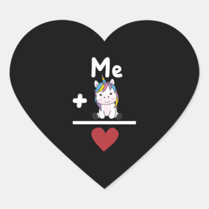Liebe Unicorn Liebe Herz-Aufkleber