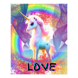 Liebe Unicorn Regenbogen Fotodruck