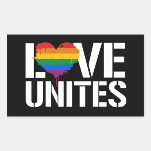 Liebe Unites Rechteckiger Aufkleber