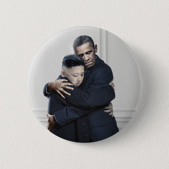 Liebe UNO Nordkorea Obama-Kim Jong Button (Vorderseite)