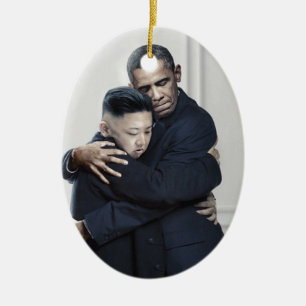 Liebe UNO Nordkorea Obama-Kim Jong Keramikornament